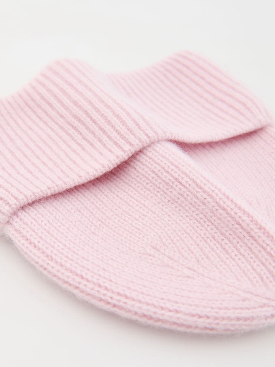 Wool rich beanie with cashmere blend - pastel pink - RESERVED - 4