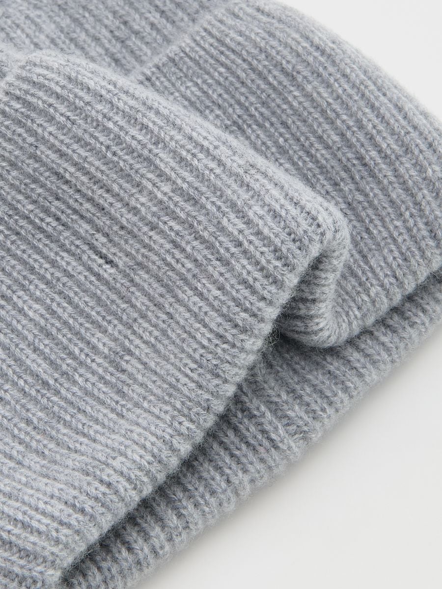 Wool rich beanie with cashmere blend - mid grey - RESERVED - 2