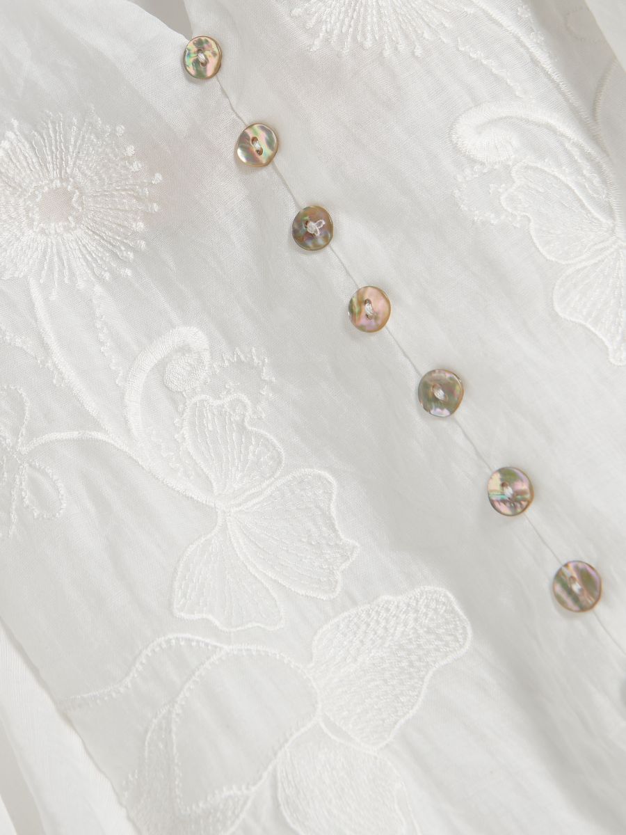 Blouse with decorative embroidery Color cream - RESERVED Blouse with decorative embroidery Color cream - RESERVED