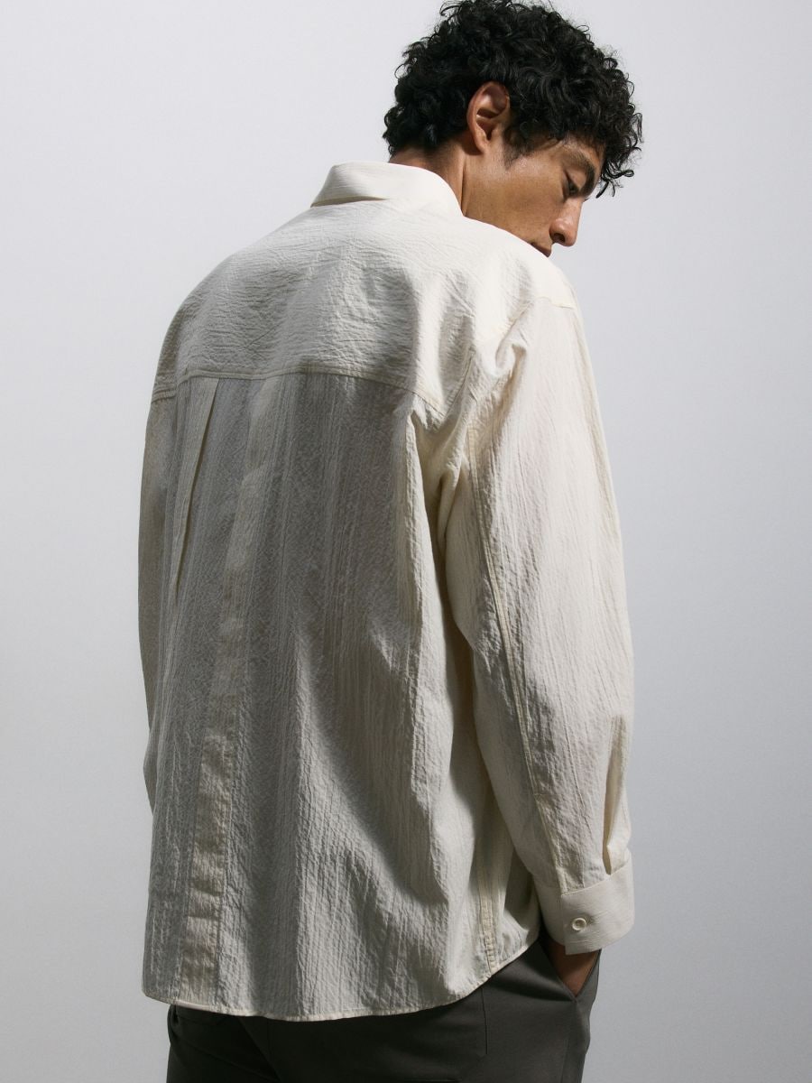 Camicia oversize in cotone egiziano - panna - RESERVED - 6