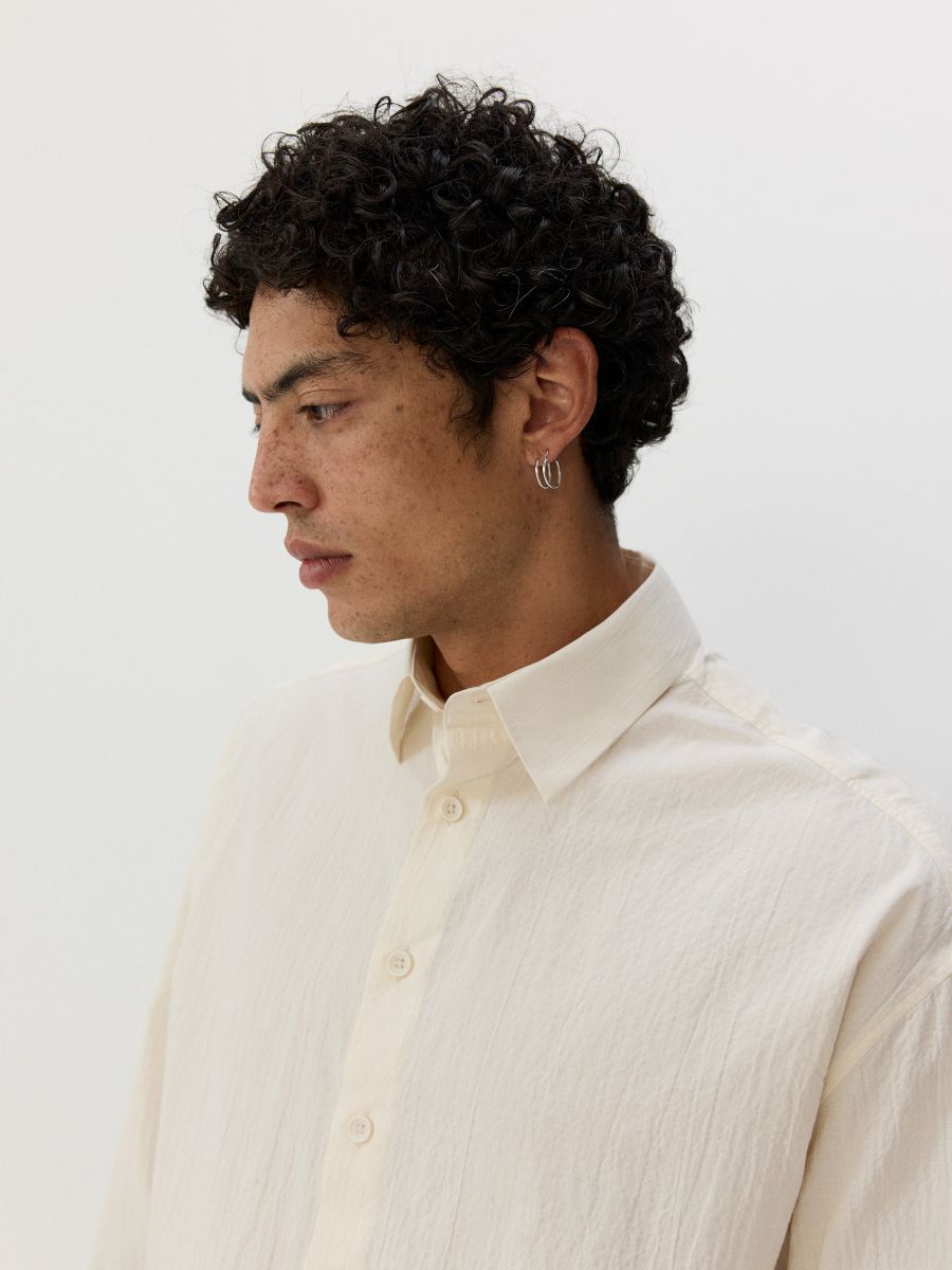 Camicia oversize in cotone egiziano - panna - RESERVED - 2