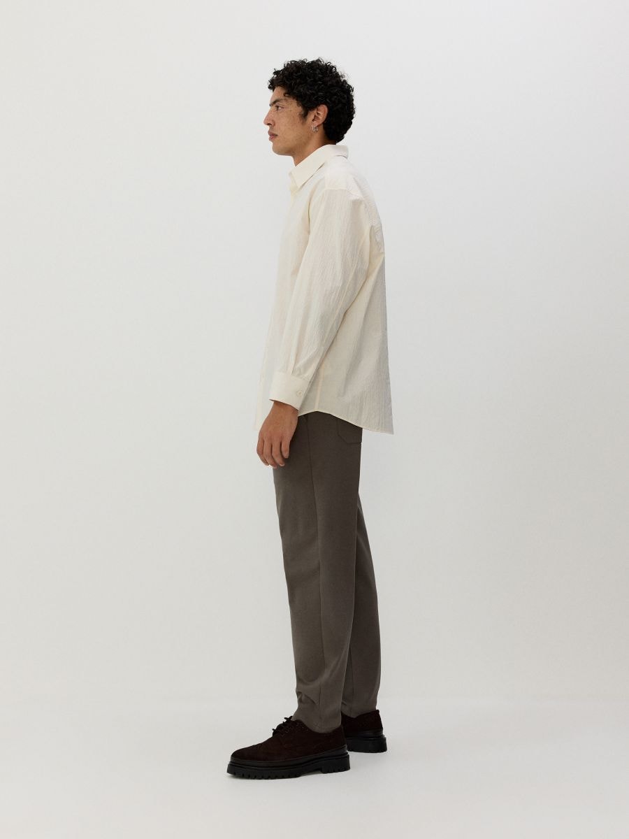 Camicia oversize in cotone egiziano - panna - RESERVED - 3