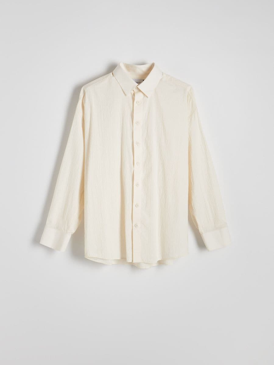 Camicia oversize in cotone egiziano - panna - RESERVED - 7