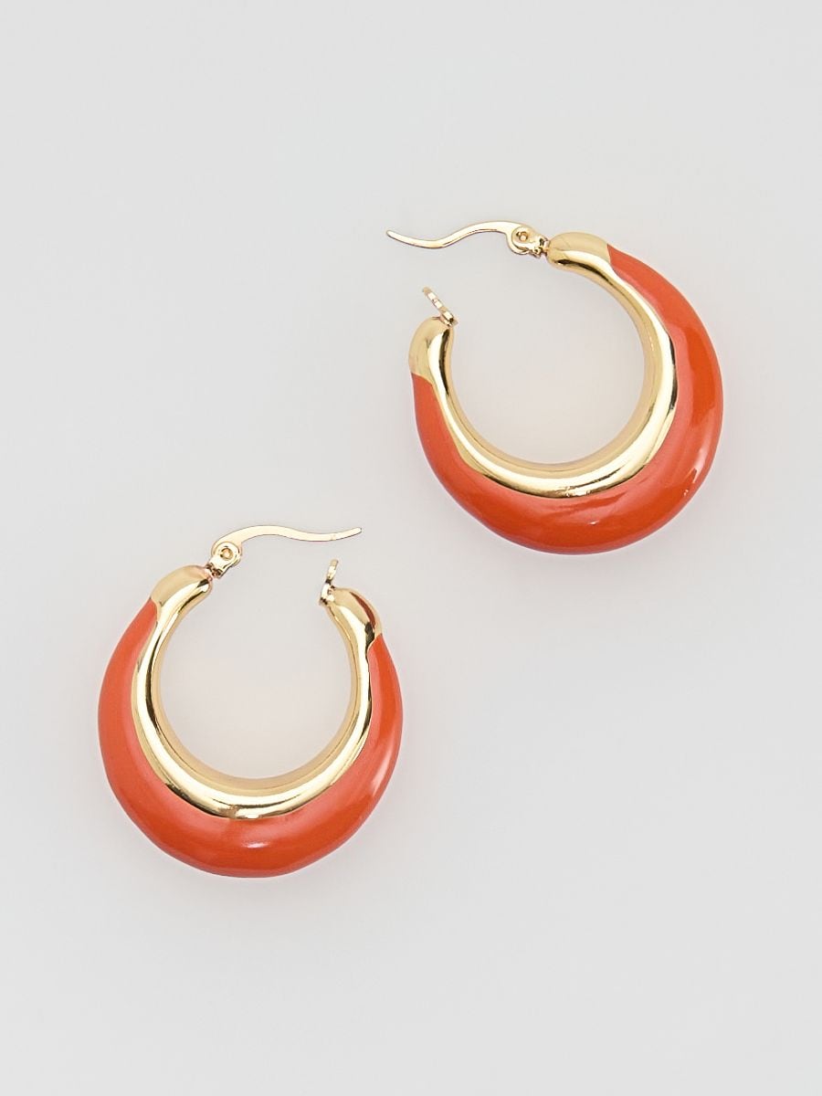 Circular drop earrings - mandarine - RESERVED - 2