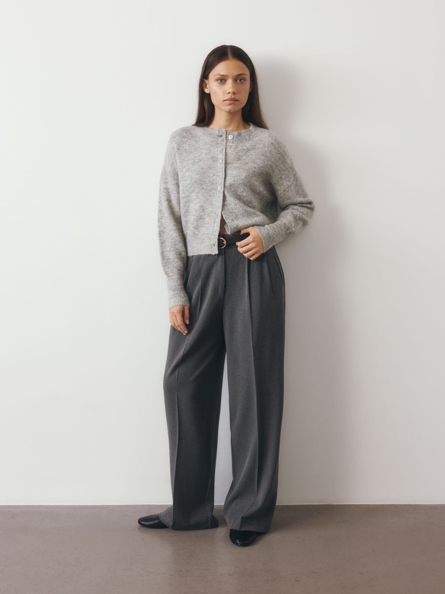 Loose trousers with pleats - dark grey - RESERVED