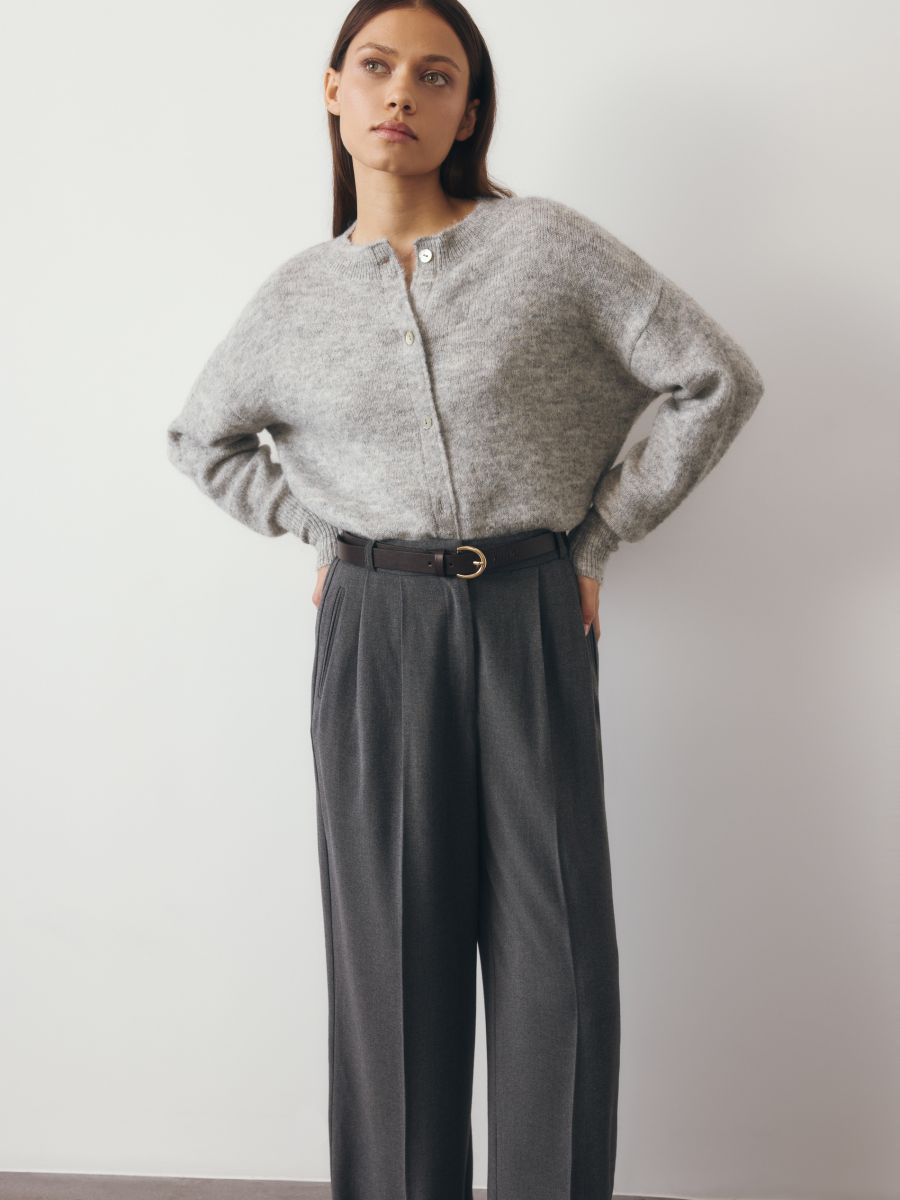 Loose trousers with pleats - dark grey - RESERVED - 2