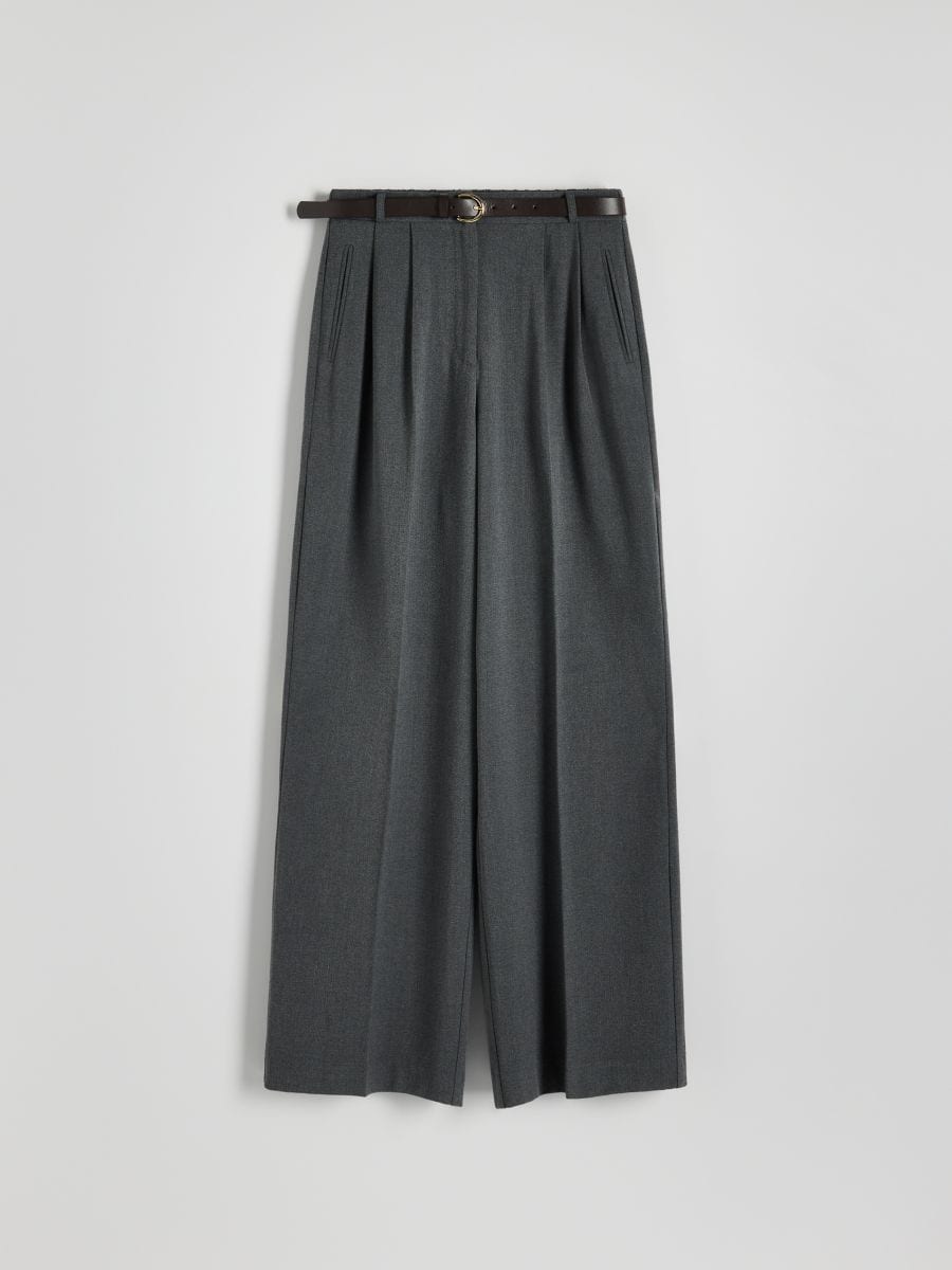 Loose trousers with pleats - dark grey - RESERVED - 5