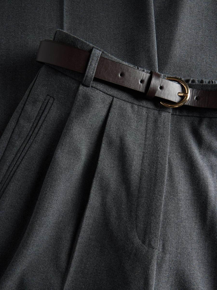 Loose trousers with pleats - dark grey - RESERVED - 6