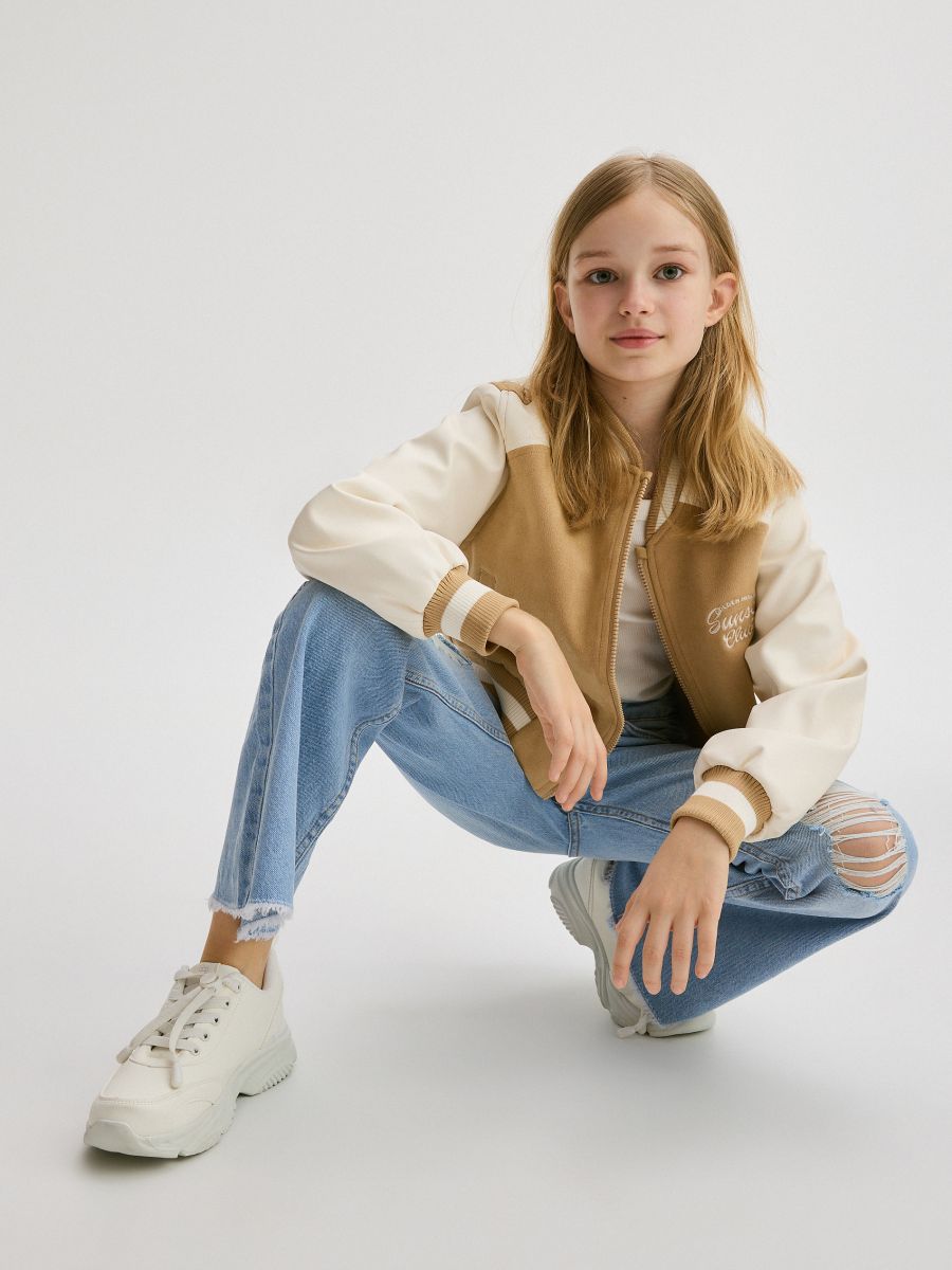 かめ MIĘKKA KURTKA BOMBERKA OVERSIZE - Ecru | ZARA Polska / Poland