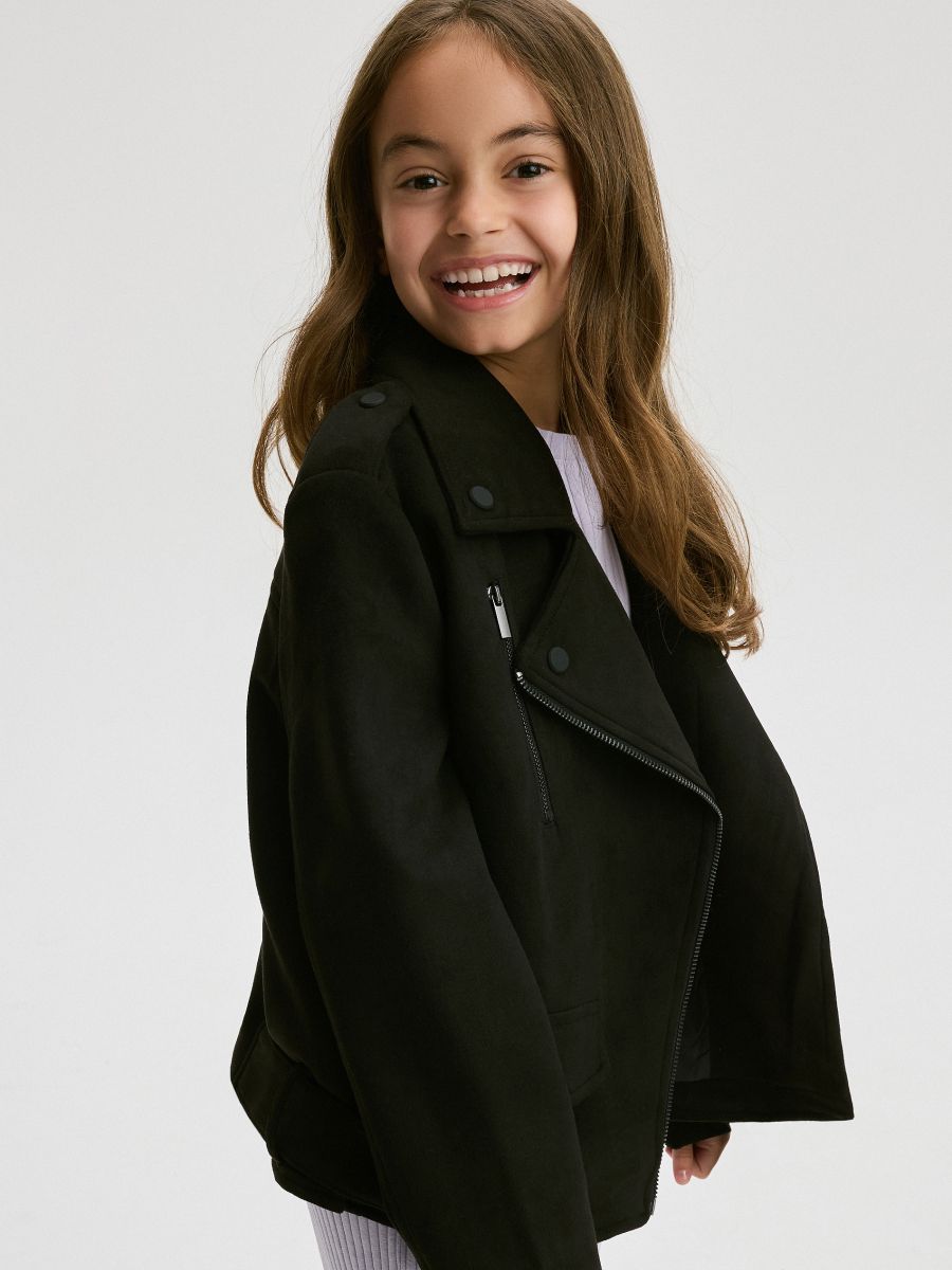 Veste motarde en daim synthétique - Noir - RESERVED - 7