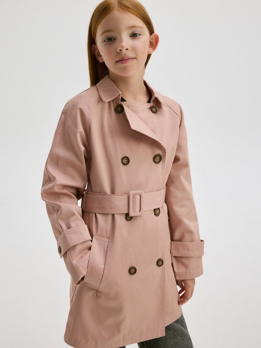 Trench femme rose shops poudré