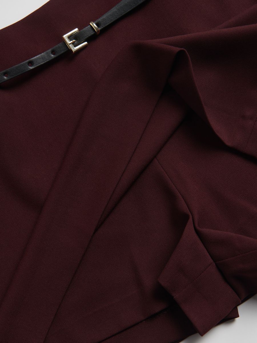 Hlačno krilo s pasom - maroon - RESERVED - 6