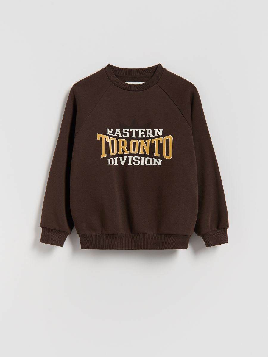 Світшот із принтом - темно коричневий - RESERVED