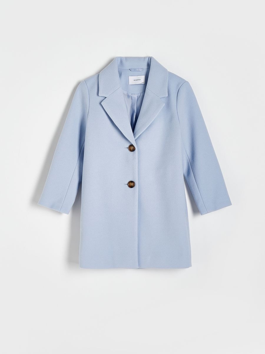 Klasický jednořadý kabát - světle modrá - RESERVED