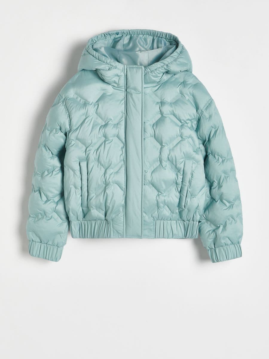 Hooded jacket - light turquoise - RESERVED