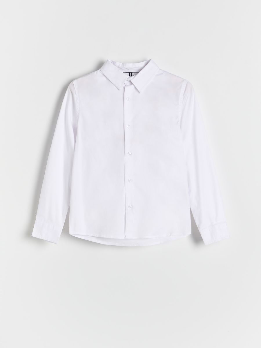 Regular fit cotton shirt - white - RESERVED