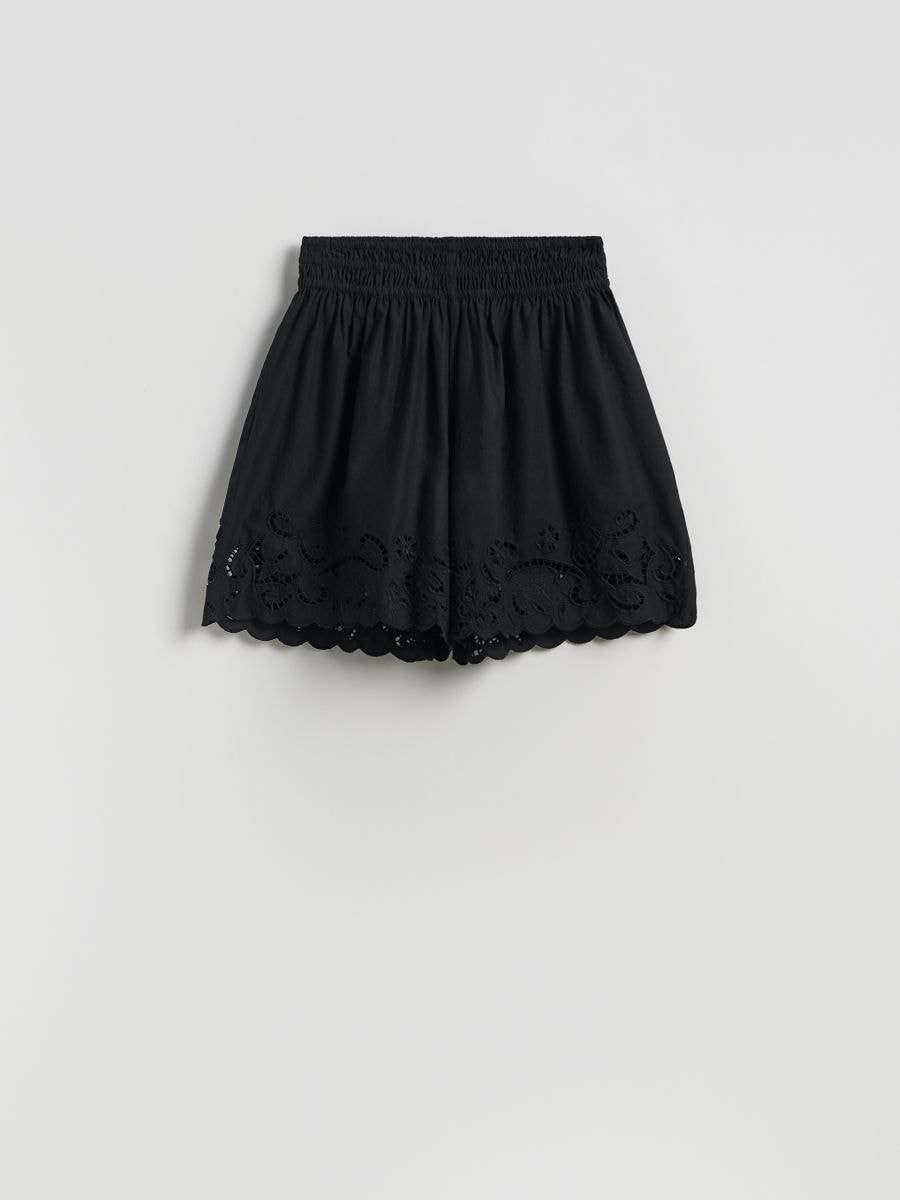 Shorts with broderie trim - black - RESERVED - 5