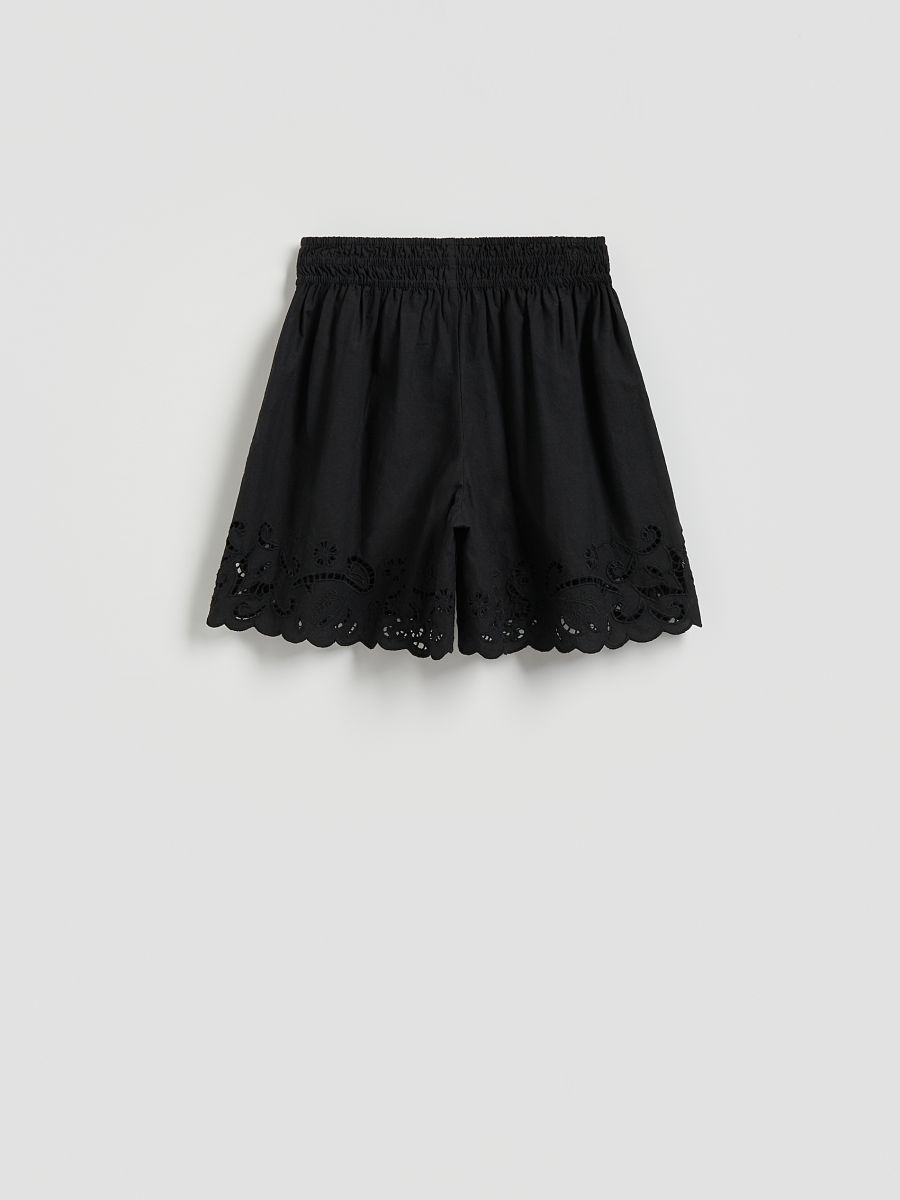 Shorts with broderie trim - black - RESERVED - 8