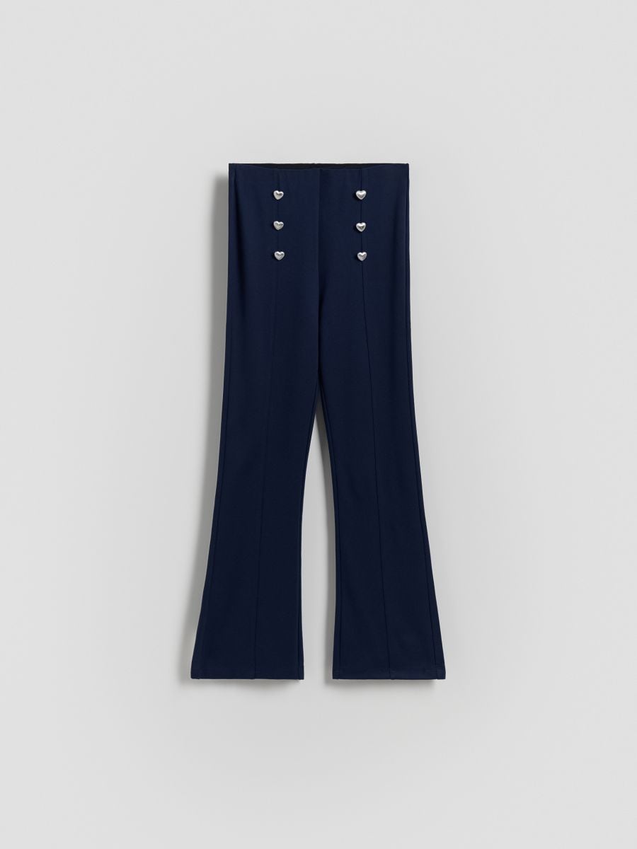 Flare trousers - navy - RESERVED