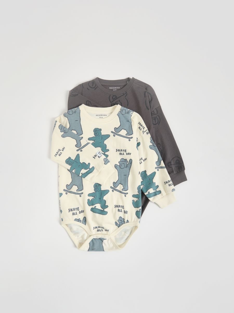 Cotton bodysuits 2 pack - dark brown - RESERVED