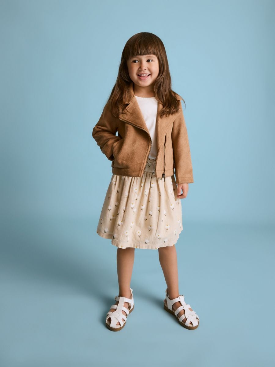 Veste motarde en daim synthétique - Beige - RESERVED - 5