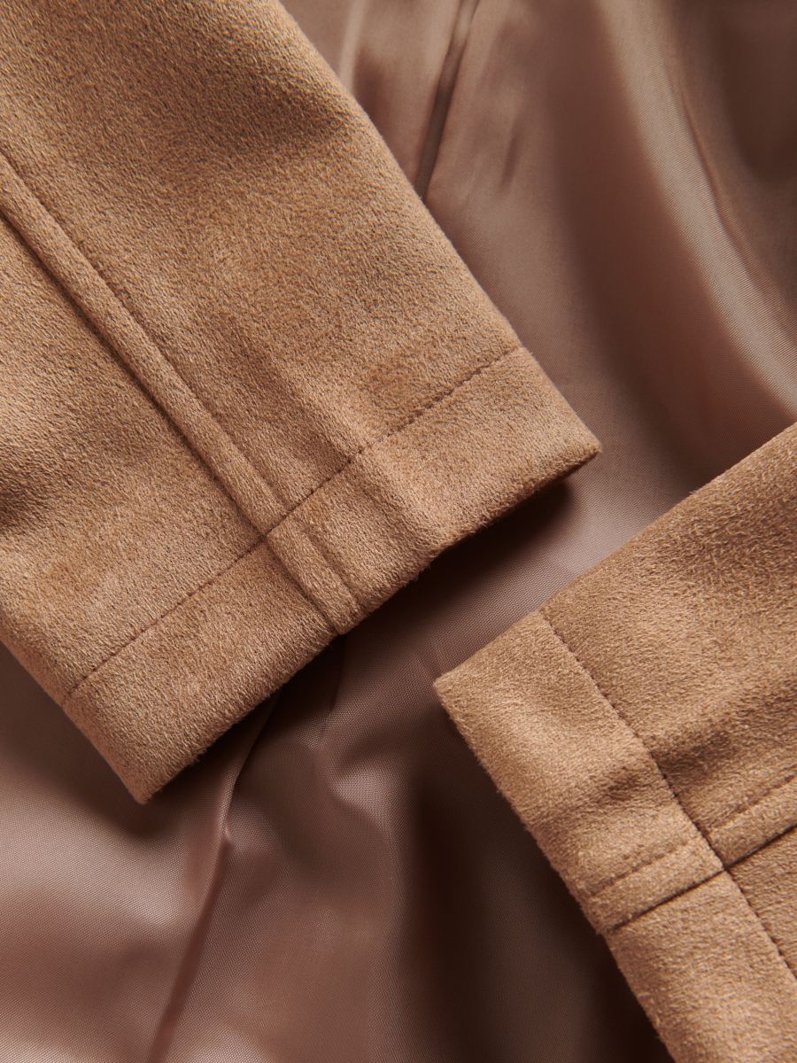 Veste motarde en daim synthétique - Beige - RESERVED - 7