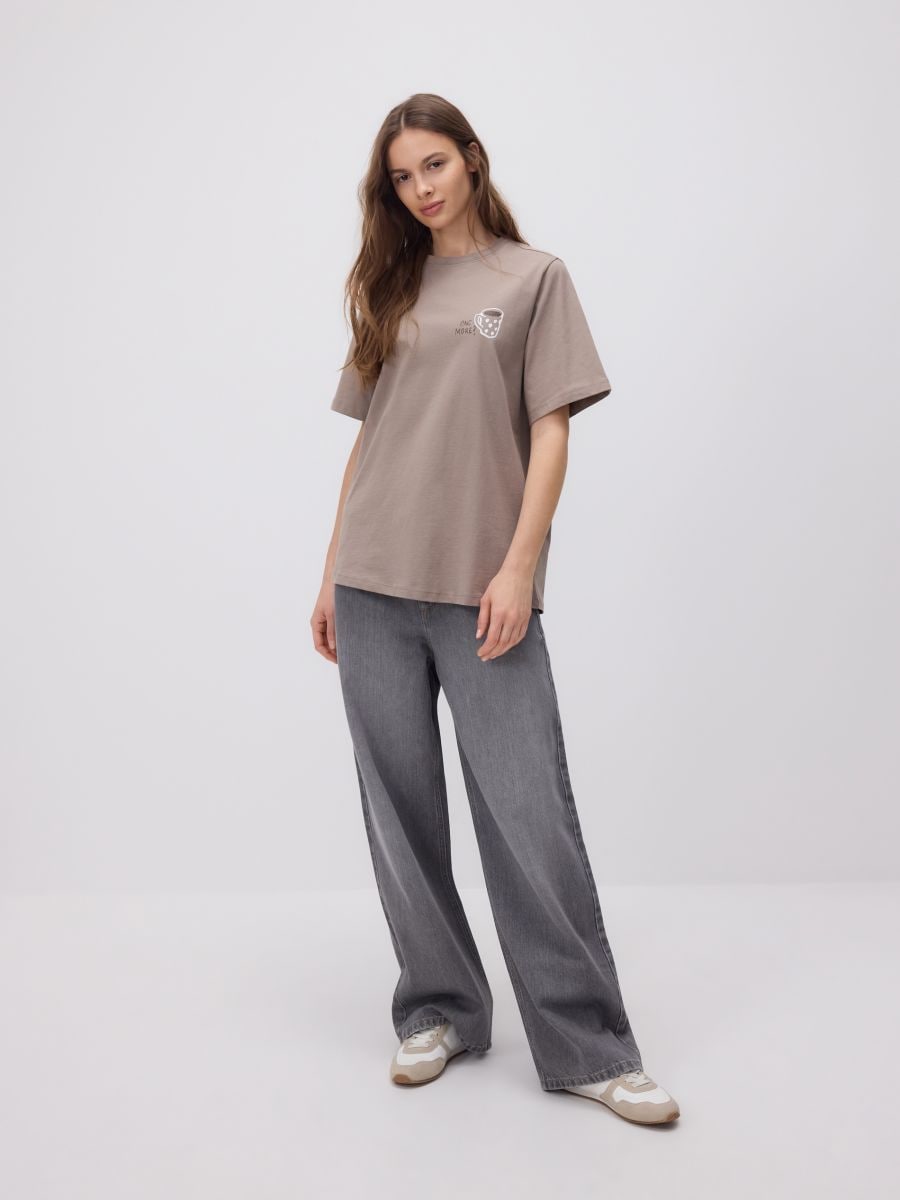T-shirt with print - brown - RESERVED - 2