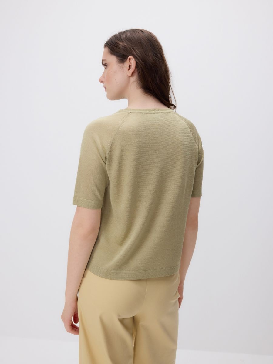 Viscose blend blouse - light olive - RESERVED - 4