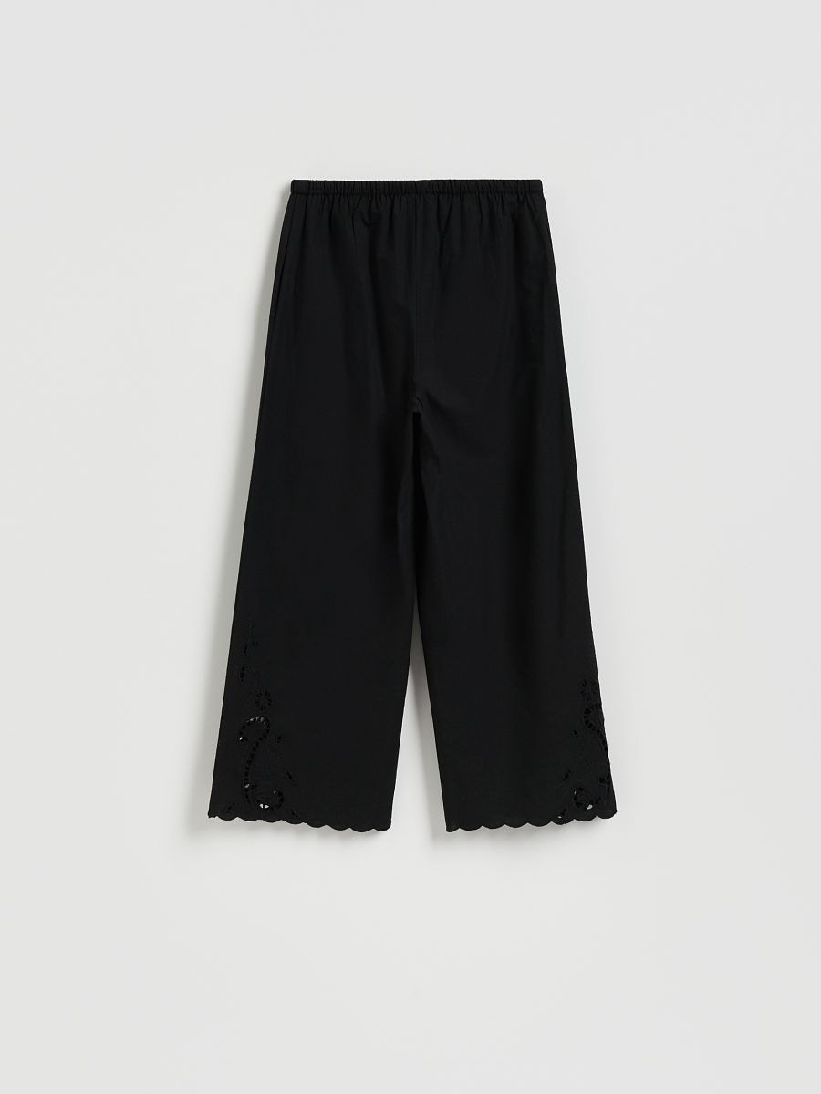 Pants with openwork trim - black - RESERVED - 7