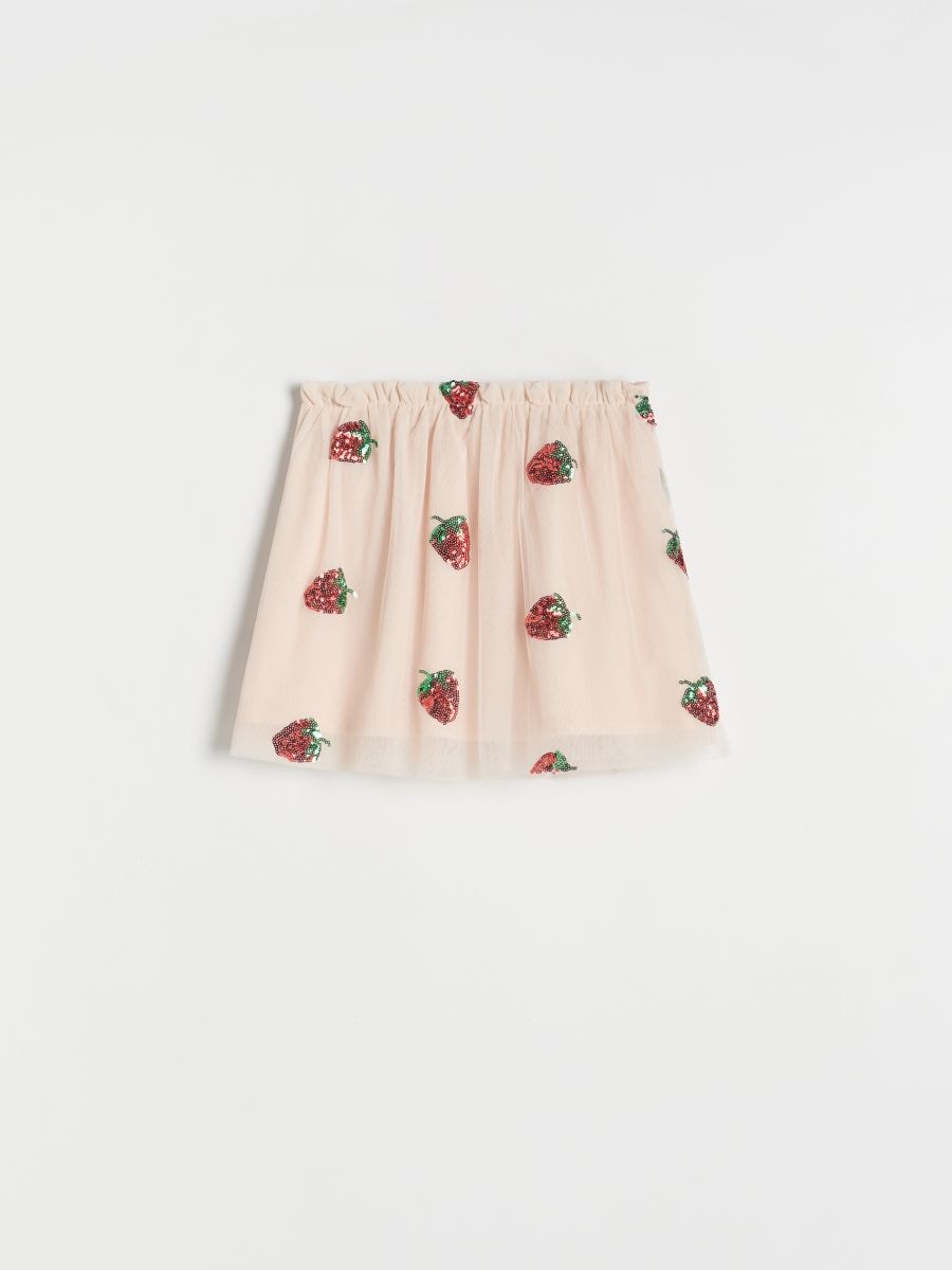 Tulle skirt with sequins - nude - RESERVED - 2