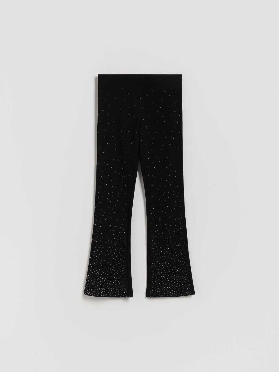 Leggings mit hohem Baumwollanteil mit Applikationen - schwarz - RESERVED