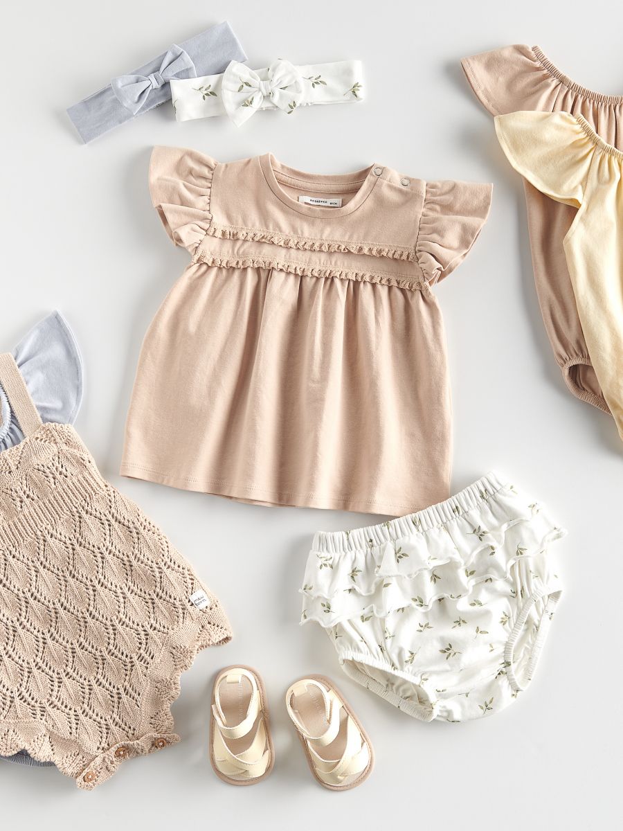 BABIES` BLOUSE & SHORTS - beige - RESERVED
