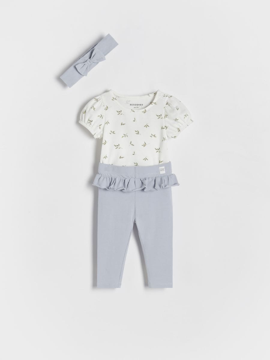 Cotton set with headband - pale blue - RESERVED