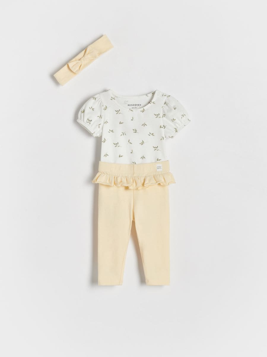 Cotton set with headband - yellow - RESERVED