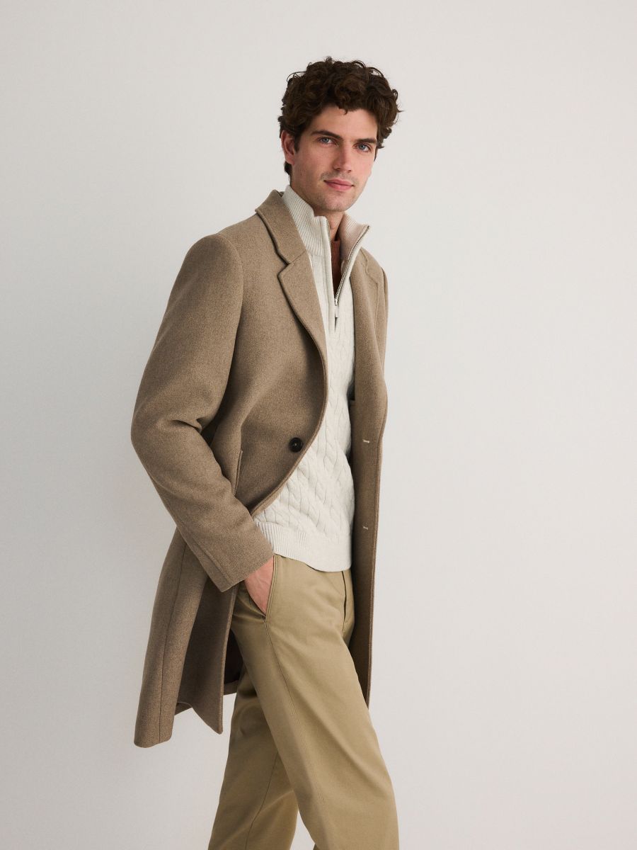 Reserved wool blend coat clearance