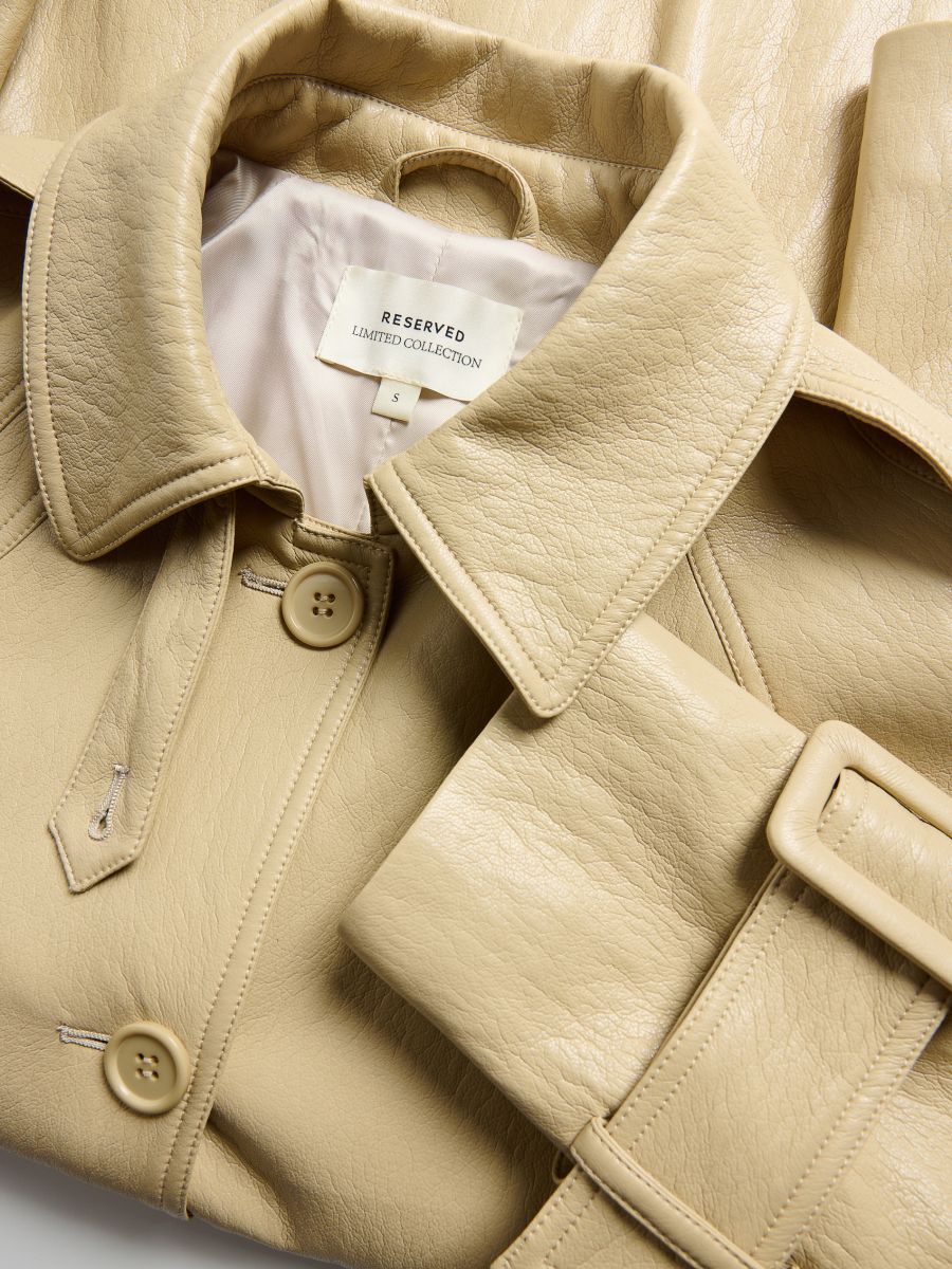 Jakke i kunstlæder - beige - RESERVED - 11