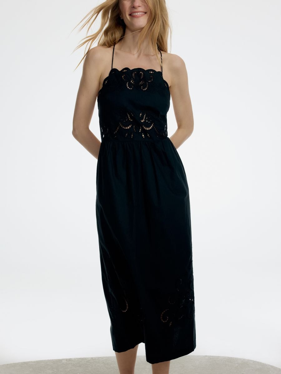 Dress with openwork pattern - black - RESERVED - 4