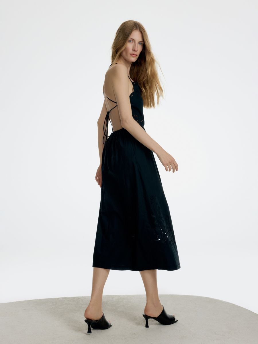Dress with openwork pattern - black - RESERVED - 3