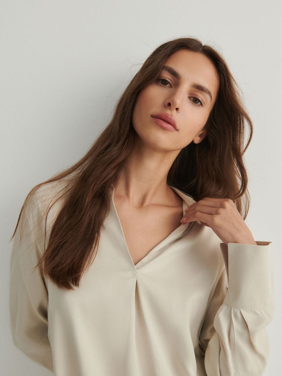 Viscose blouse - cream - RESERVED - 3