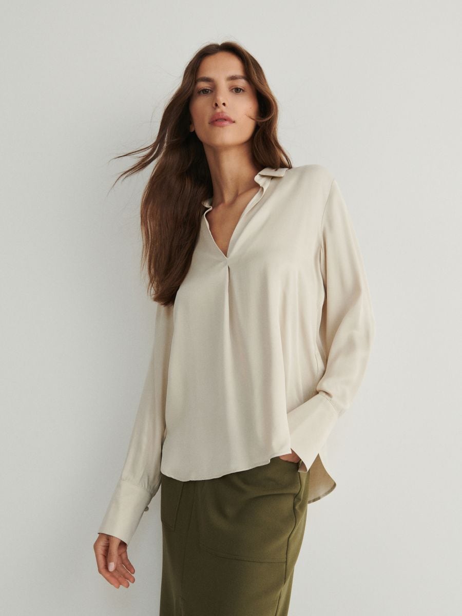 Viscose blouse - cream - RESERVED - 4