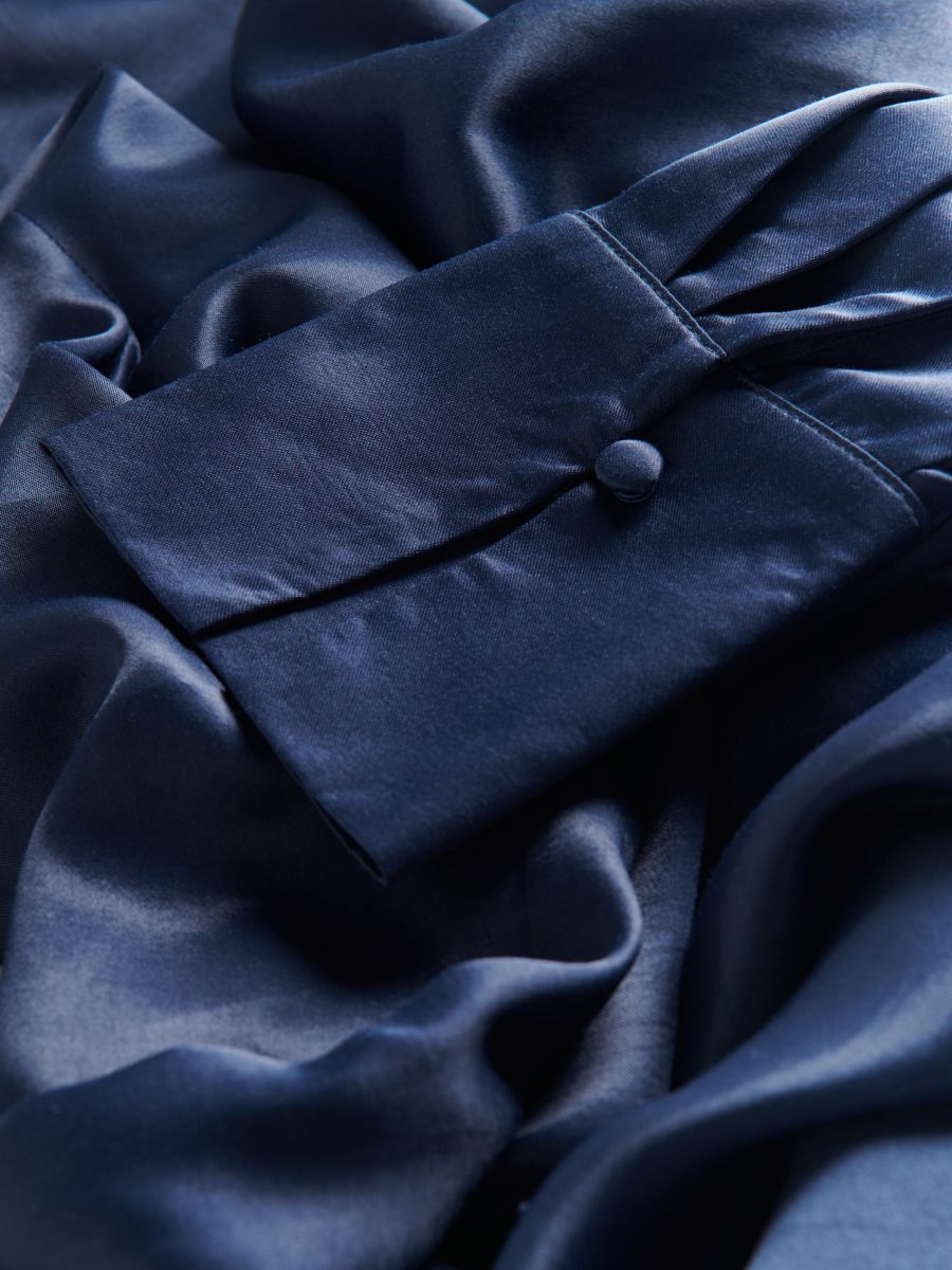 Viscose blouse with ruffle detail - navy - RESERVED - 6