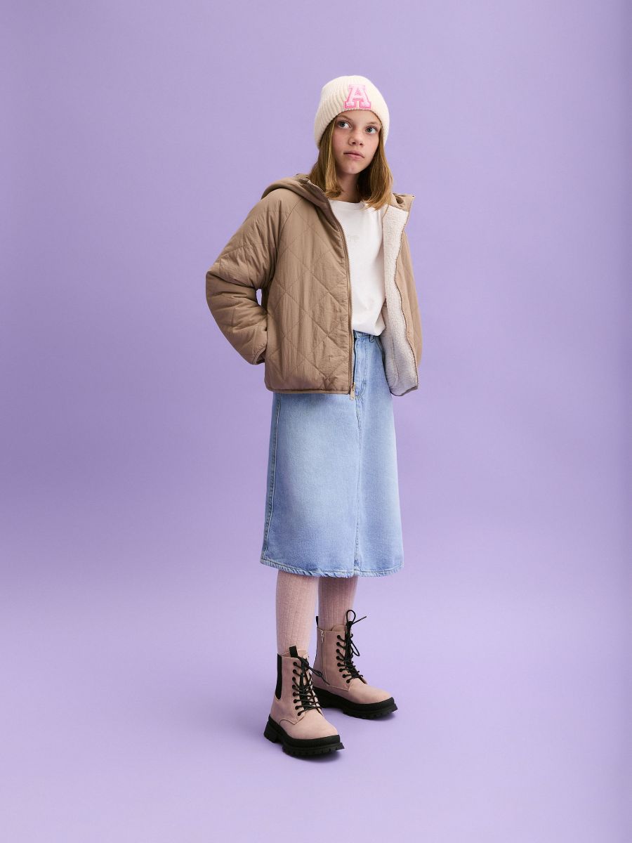 Reversible jacket with hood - beige - RESERVED - 6