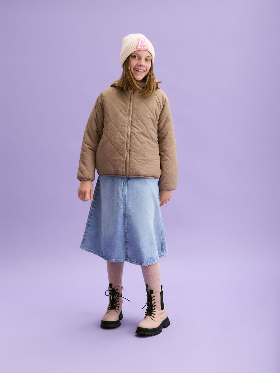 Reversible jacket with hood - beige - RESERVED - 4