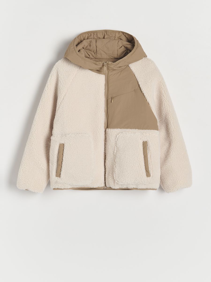 Reversible jacket with hood - beige - RESERVED - 2