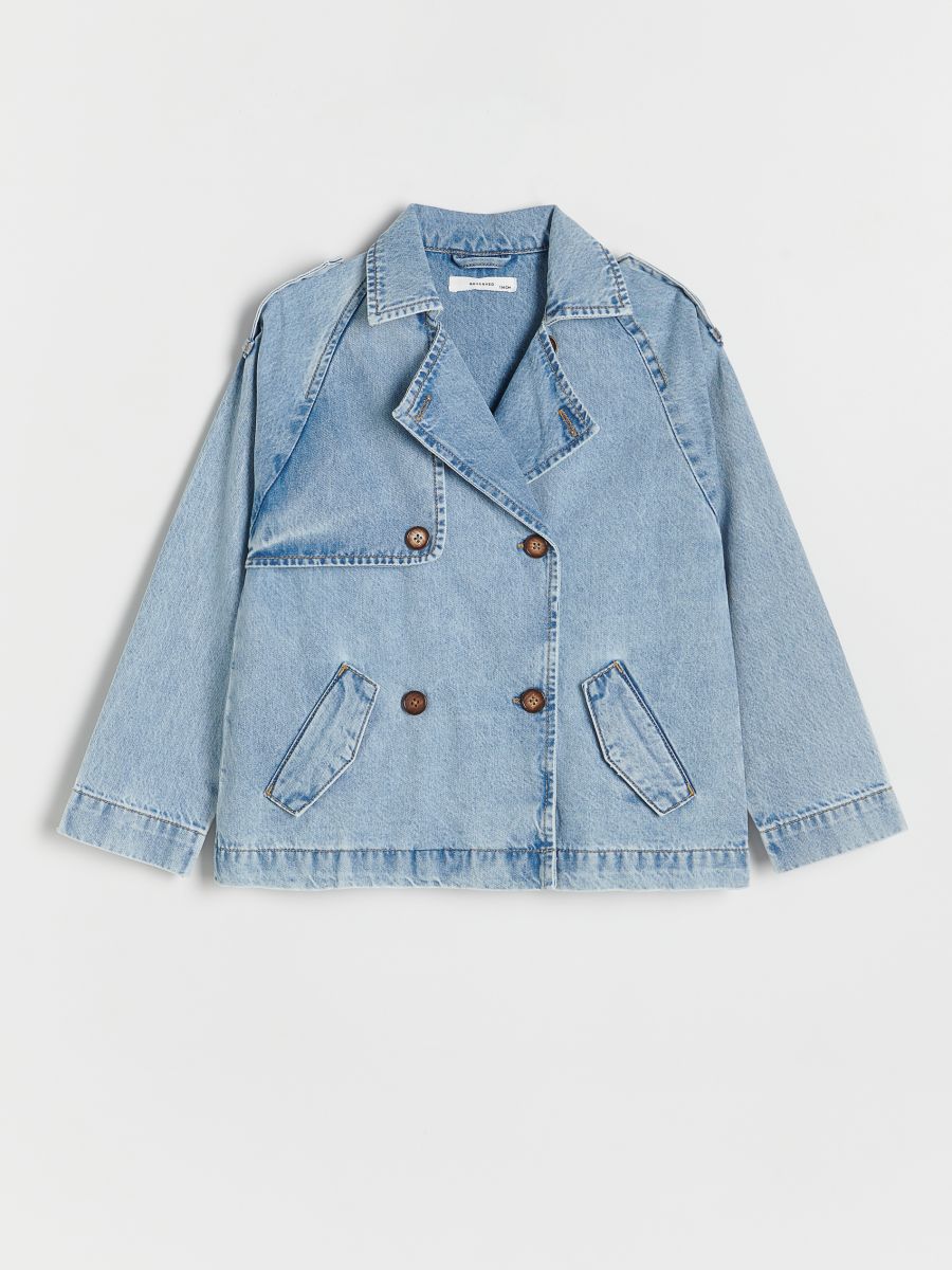 Trenchcoat i denim - BLÅ - RESERVED