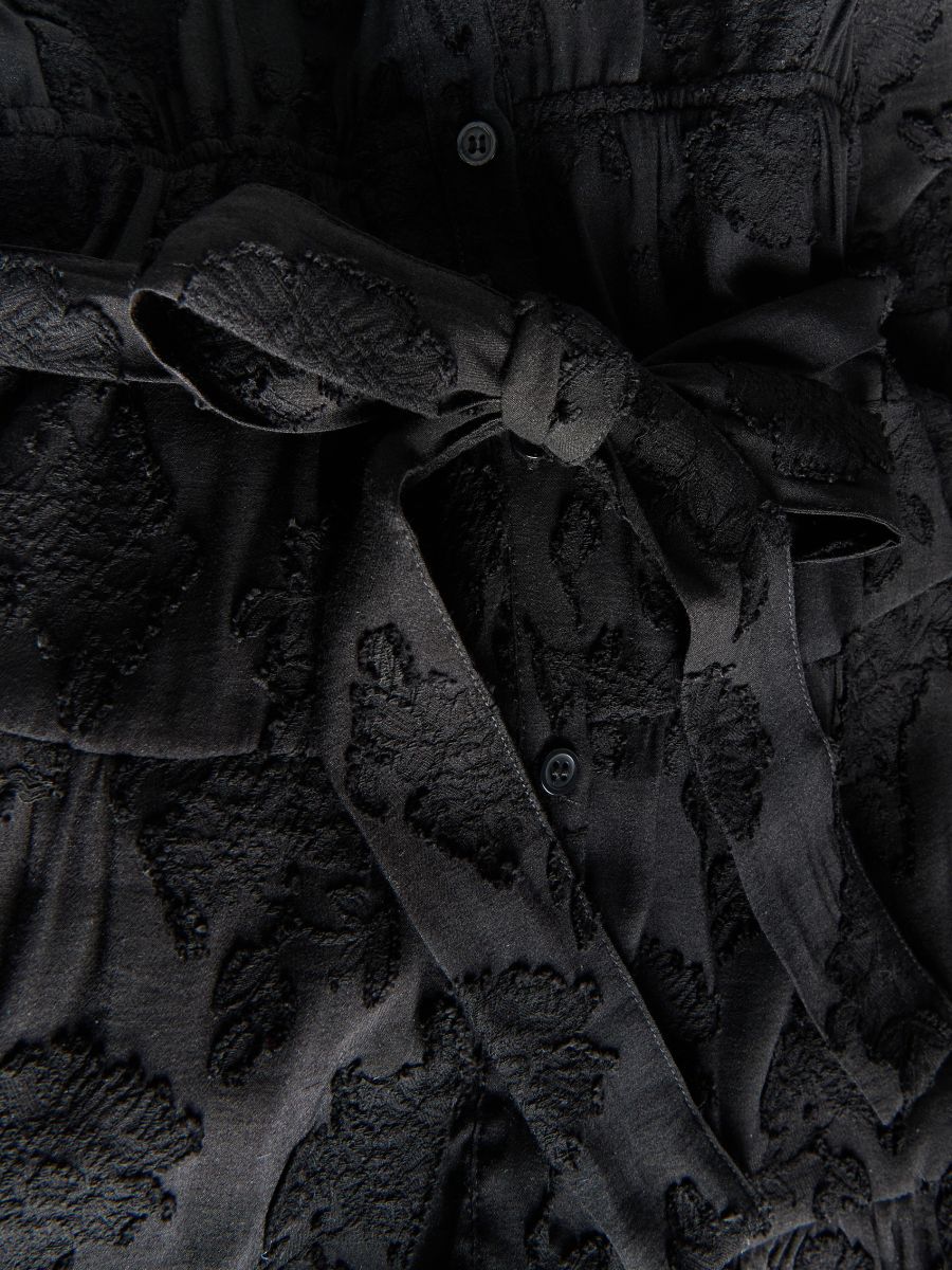 Rochie din țesătură structurată - negru - RESERVED - 5