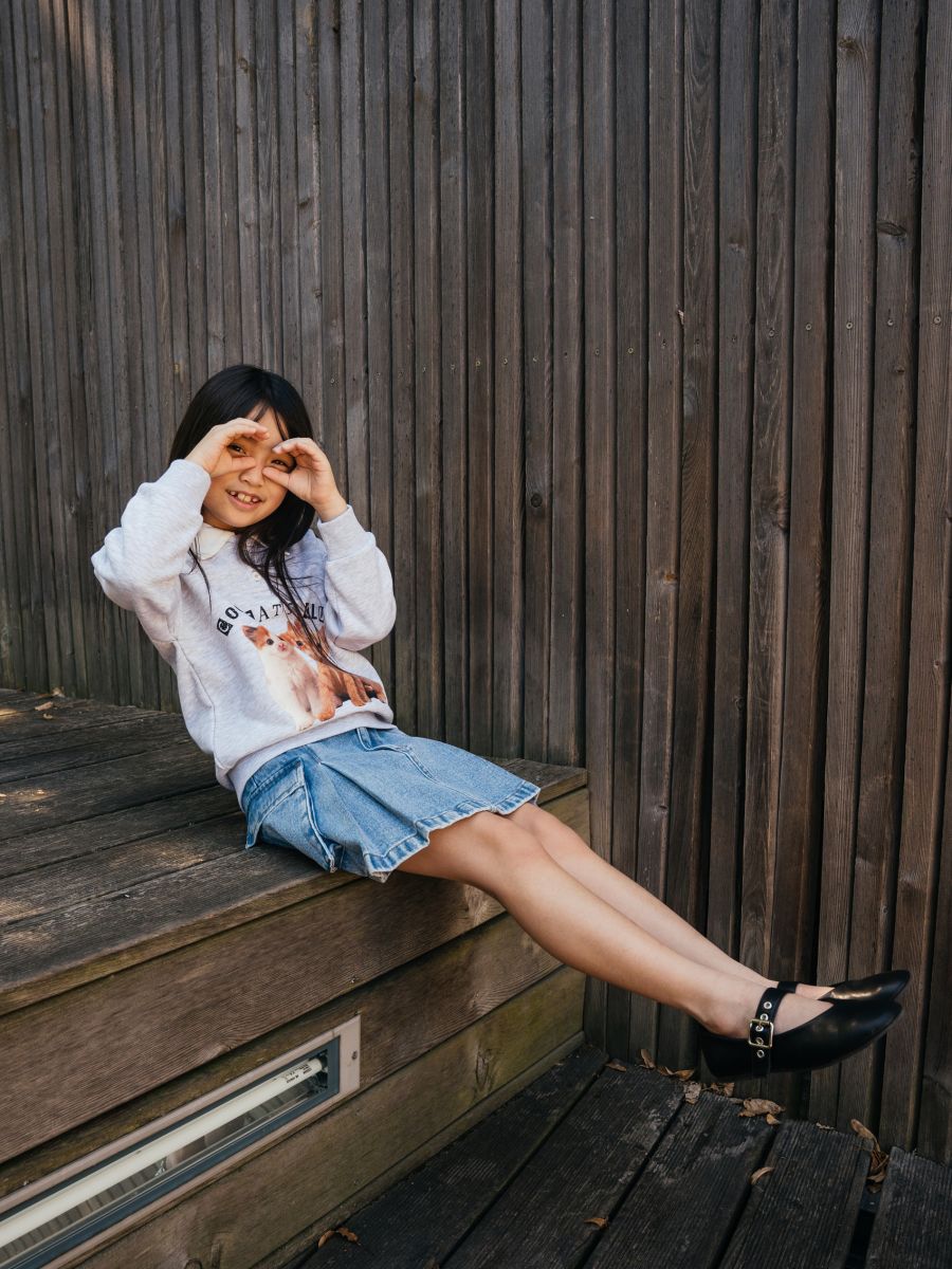 Denim skirt with pocket - blue - RESERVED