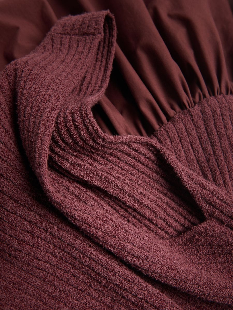 Robe maxi avec ourlet en popeline - maroon - RESERVED - 7