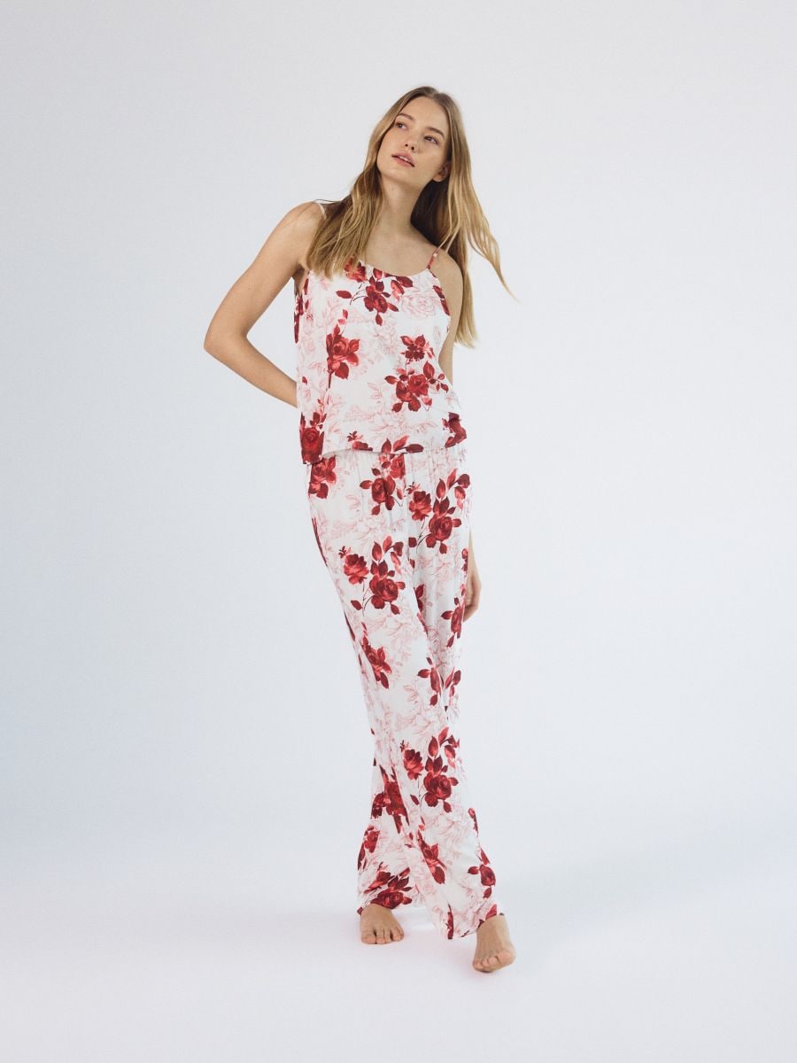 Conjunto de pijama de duas peças em viscose - rosa - RESERVED