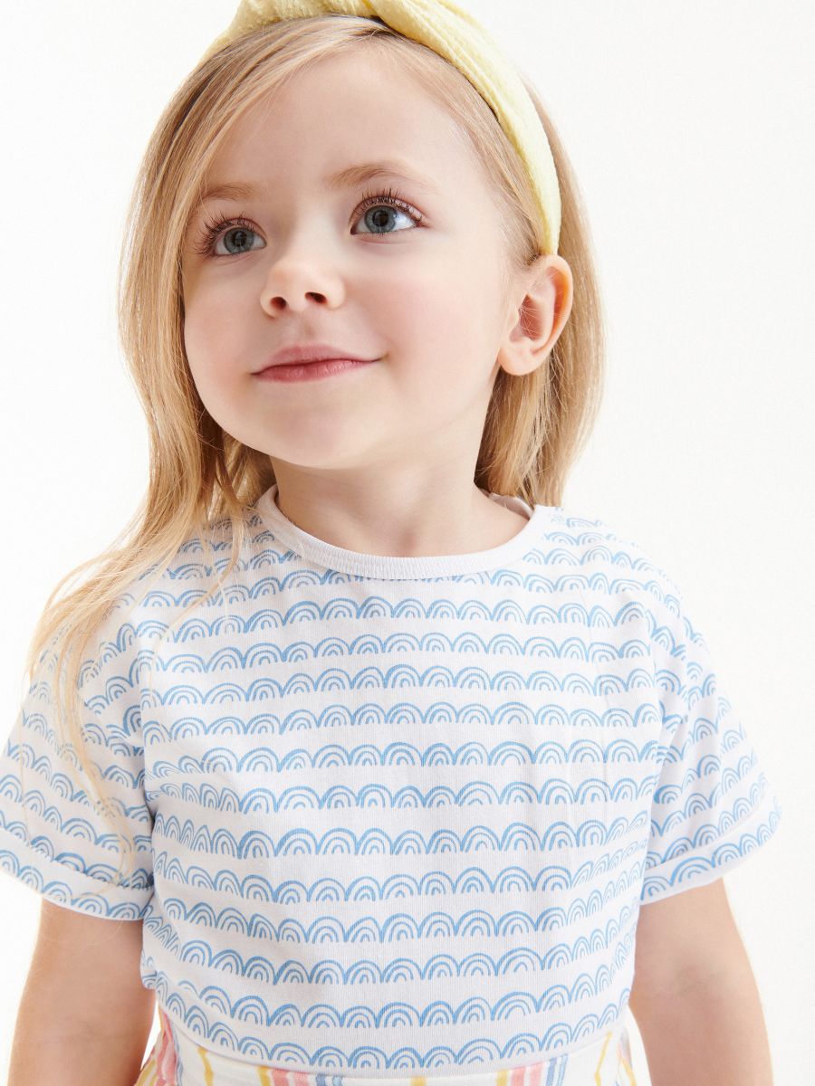 Cotton T-shirt with print - multicolor - RESERVED - 2